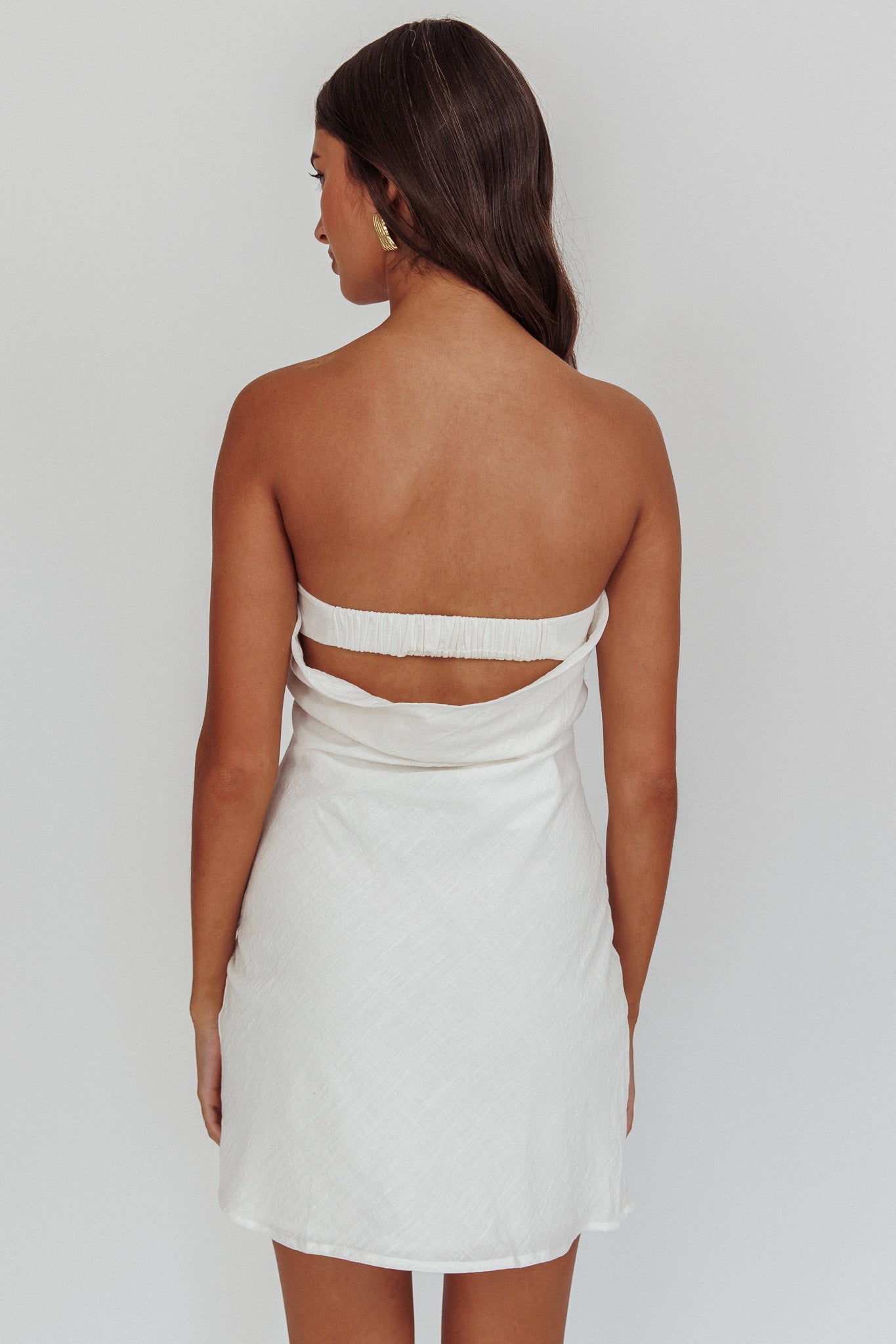 Sorbet Strapless Mini Dress White